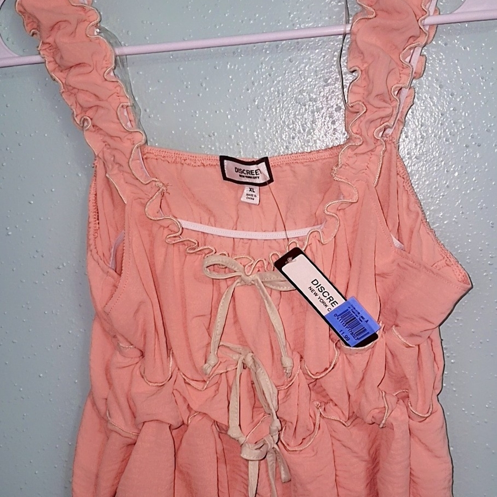 Discreet Blush Ruffle Blouse